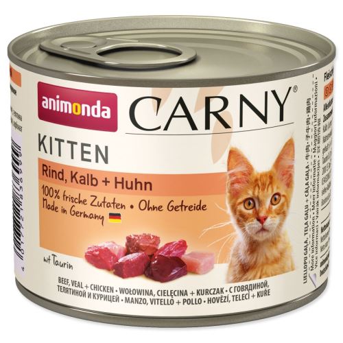 Conservă Carny Kitten Carny Kitten carne de vită + vițel + pui 200 g