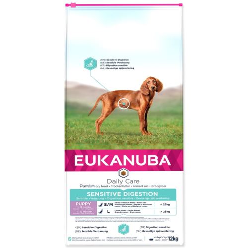 EUKANUBA Daily Care Puppy Sensitive Digestia 12 kg