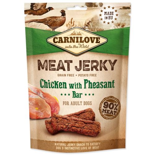CARNILOVE Jerky Snack Carnea de pui cu fazan Bar 100 g