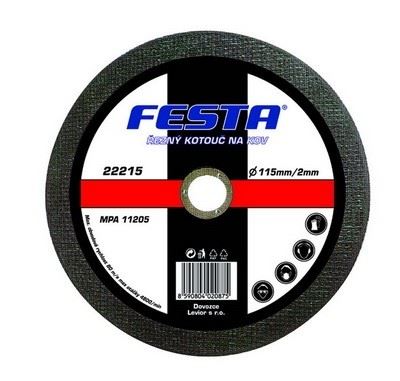 Disc de tăiere FESTA pentru metal și oțel inoxidabil 115x1,6x22,2 / pachet 1 buc.