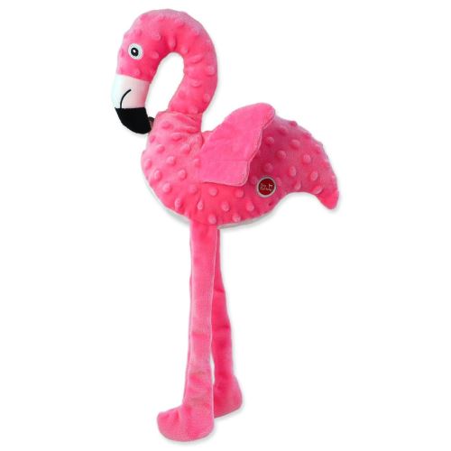 Jucărie DOG FANTASY Jucărie reciclată Flamingo cu aripi zbârnâitoare 49 cm