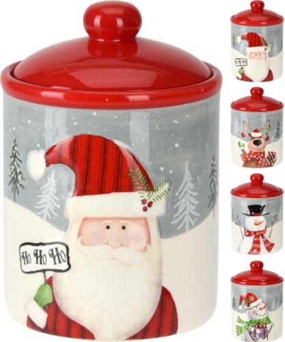 Cutie de Crăciun 12,5x18cm cu capac din ceramică mix de decoruri