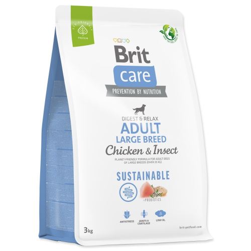 Brit Care Dog Sustainable Adult Large Breed Pui și insecte 3kg