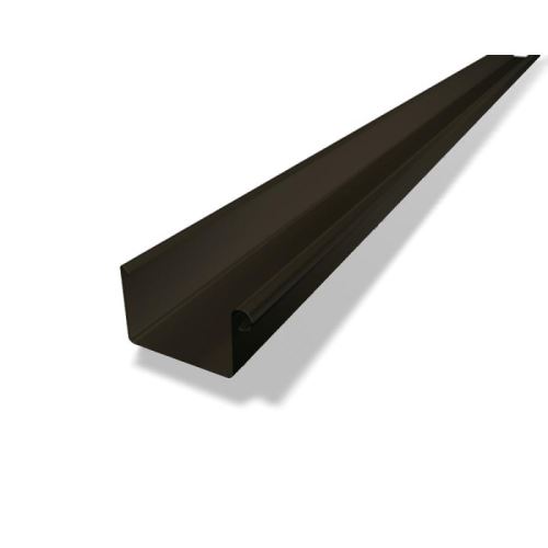 Jgheab pătrat din aluminiu PREFA, lățime 120 mm, lungime 3M, nuc P10 RAL 8019