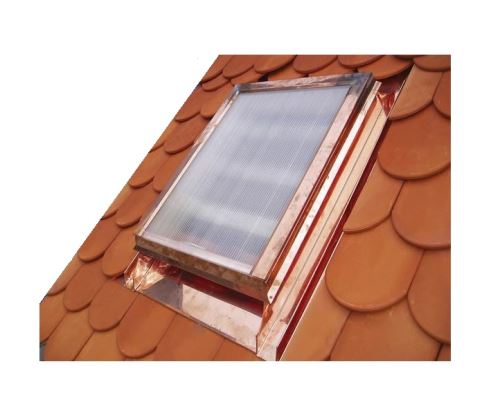 Fereastră de acoperiș cu macrolon, 600 x 600 mm, cupru