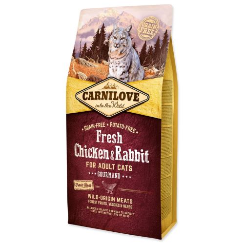 CARNILOVE Fresh Chicken & Rabbit Gourmand pentru pisici adulte 6 kg