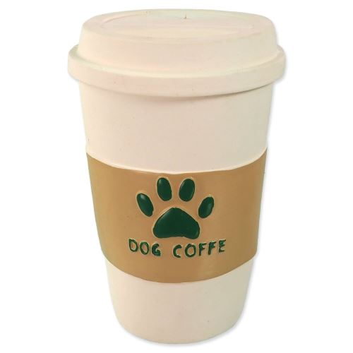 Jucărie DOG FANTASY DOG FANTASY Cana de cafea din latex cu sunet alb 12 cm