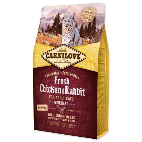 CARNILOVE Fresh Chicken & Rabbit Gourmand pentru pisici adulte 2 kg