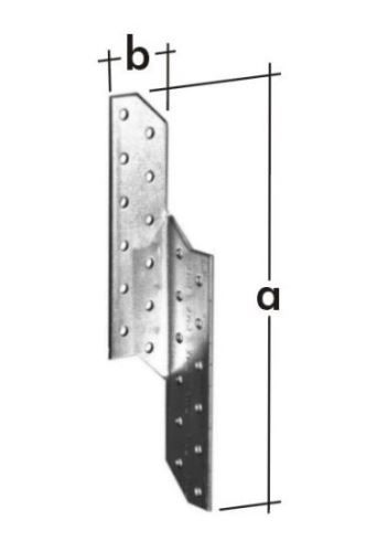 Cuplaj pentru rafturi și căpriori LK 2, 32x170, dreapta, tablă zincată / pachet 1 buc.