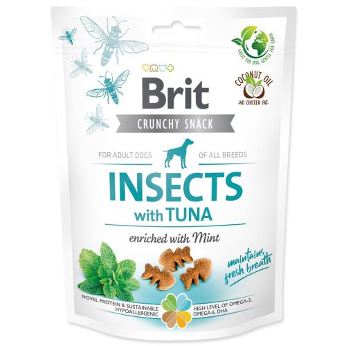 Brit Care Dog Crunchy Cracker. Insecte cu ton îmbogățit cu mentă 200 g