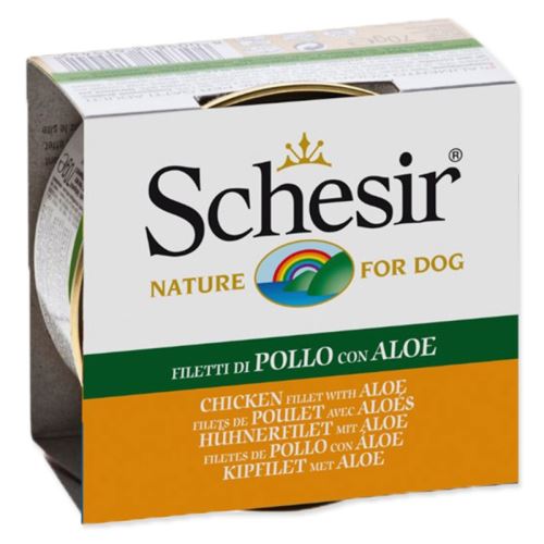 Conservă SCHESIR Dog pui + aloe în jeleu 150 g