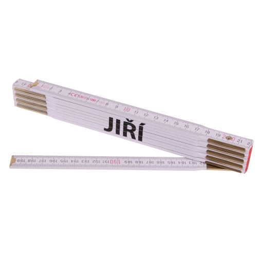 Bandă de măsurat pliabilă Jiri, Profi, albă, din lemn, lungime 2M / pachet 1 buc.