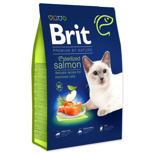 BRIT Premium by Nature Cat Somon sterilizat pentru pisici 8 kg