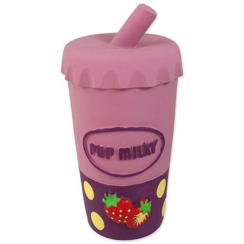 Jucărie DOG FANTASY Cupa de latex pentru milkshake cu sunet violet 14,5 cm