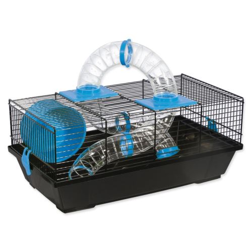 Cușcă pentru ANIMALE MICI Libor negru cu echipament albastru 1 buc