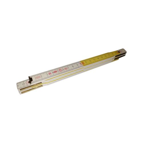 Bandă de măsurat pliabilă 5 bucăți, din lemn, alb-galben, lungime 1M