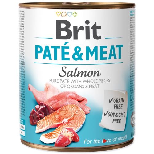 Conservă BRIT Paté & Meat Salmon 800 g