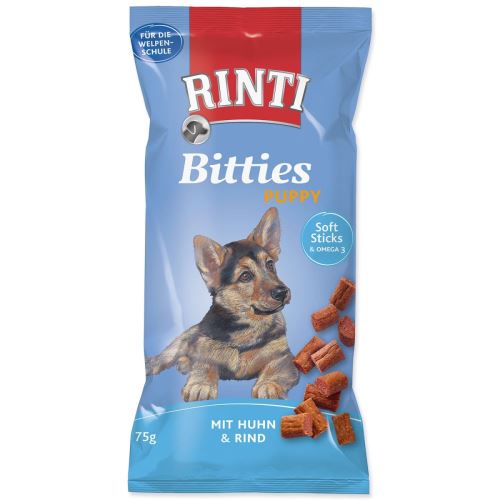 RINTI Extra Bitties Puppy pui + carne de vită 75 g