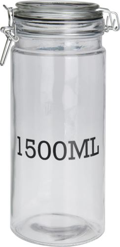 Borcan ermetic de sticlă de 1500 ml cu închidere cu clichet, imprimat