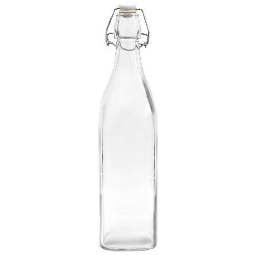 Sticlă cu capac cu pârghie 500ml sticlă pătrată
