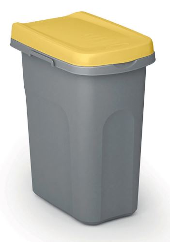 Coș de gunoi sortat HOME ECO SYSTEM, plastic, 15L, gri-galben