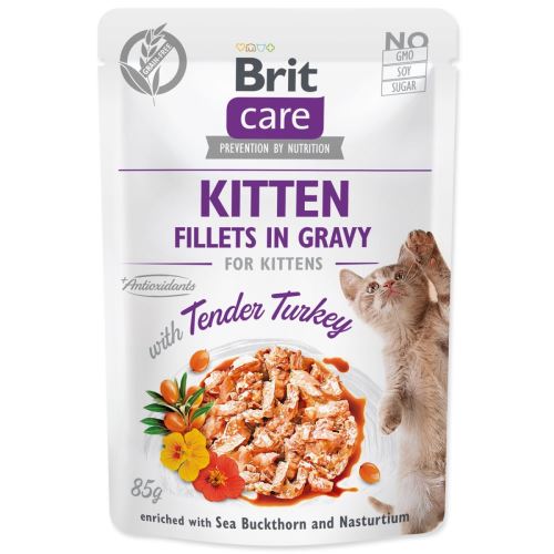 BRIT Care Cat Kitten Fileuri de pisică în sos cu curcan fraged 85 g