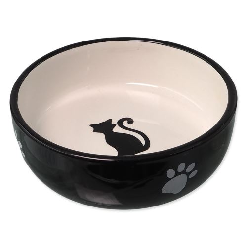 Castron ceramic MAGIC CAT negru/alb 13,4 x 4 cm 170 ml