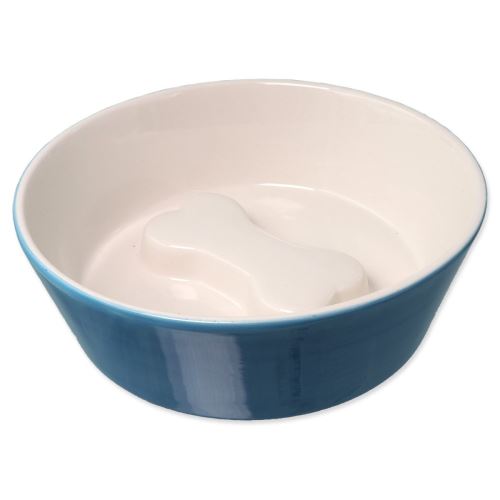DOG FANTASY castron ceramic albastru-alb os 18 x 6 cm 650 ml