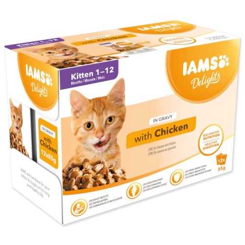 IAMS Delights pui în sos pentru pisici multipack (12x85gr) 1020 g