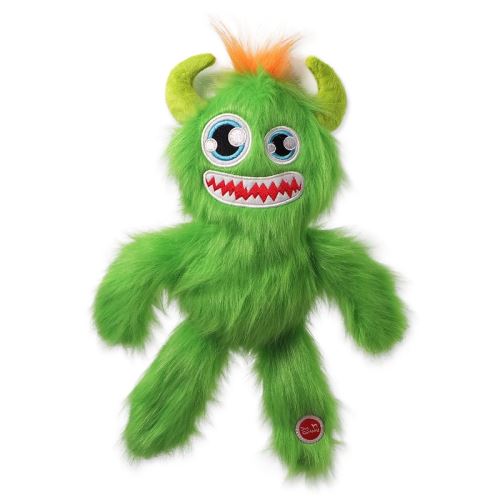 Jucărie DOG FANTASY MONSTRII DOG FANTASY Monsters sperietoare de ciori cu blană, fluierând verde 35 cm