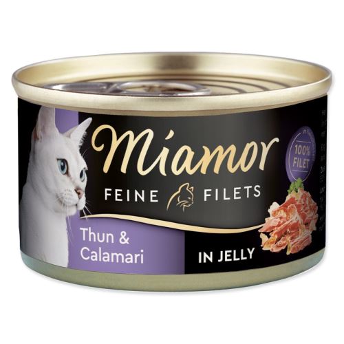 Conservă MIAMOR Feine Fileuri de ton + calamari în gelatină 100 g