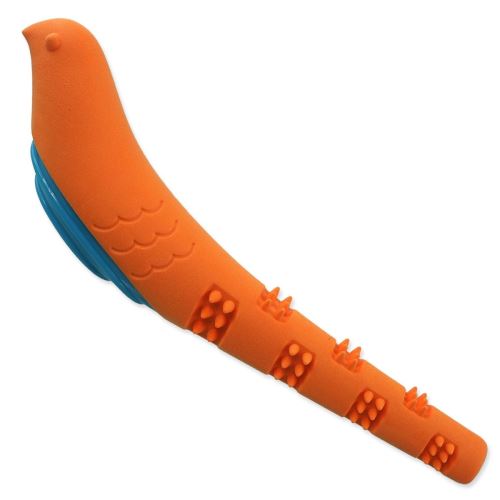 Jucărie DOG FANTASY Squeaky pasăre portocalie și albastră 32 cm