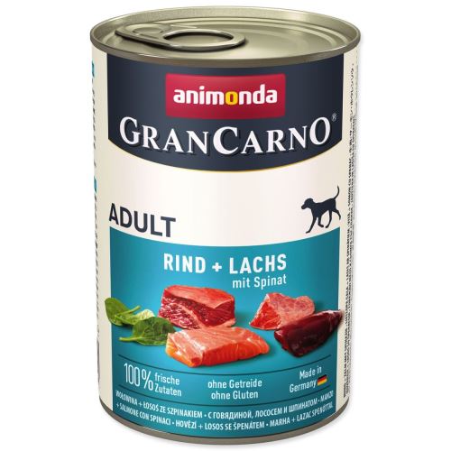 Conservă Gran Carno carne de vită + somon + spanac 400 g