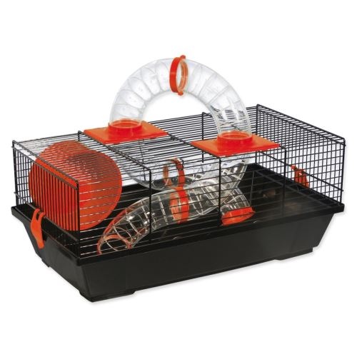 Cușcă pentru ANIMALE MICI Libor negru cu echipament roșu 1 buc