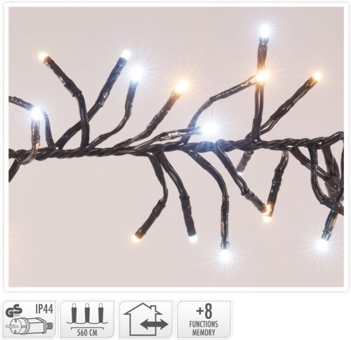 Lumini de Crăciun 5,6m 768 LED rece + alb cald, 8 funcții