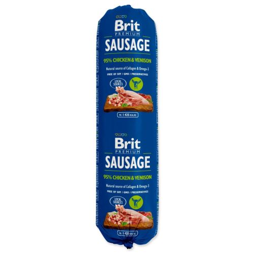BRIT Premium Dog Sausage Pui și căprioară 800 g