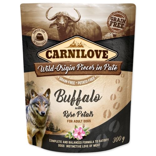 CARNILOVE Paté pentru câini Buffalo cu petale de trandafir 300 g