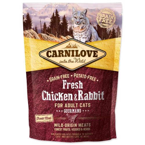 CARNILOVE Fresh Chicken & Rabbit Gourmand pentru pisici adulte 400 g