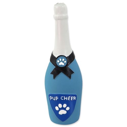 Jucărie DOG FANTASY Sticlă de șampanie din latex cu sunet albastru 16,5 cm
