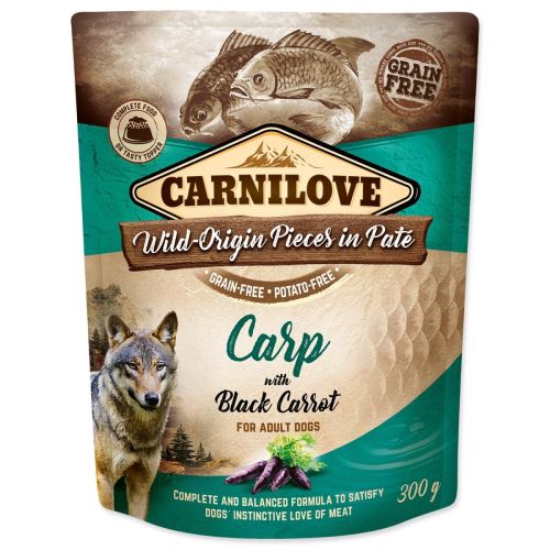Capsule CARNILOVE Dog Paté Carp cu morcov negru 300 g