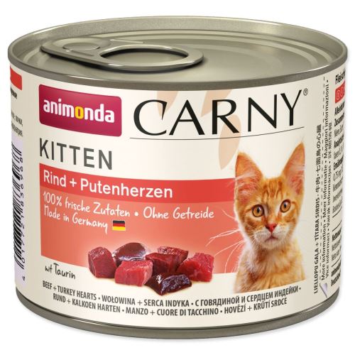 Conservă Carny Kitten Carny Kitten carne de vită + inimă de curcan 200 g