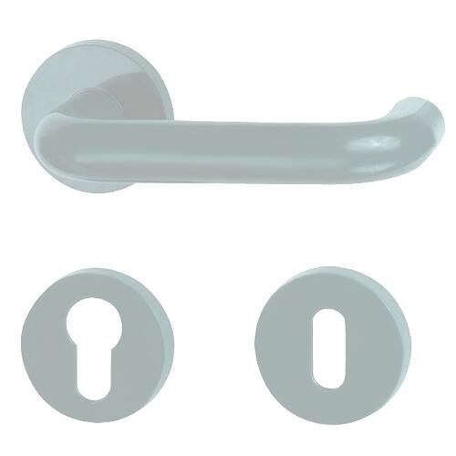 Mâner de ușă din plastic cu etichete albe