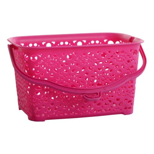 Coș de plastic pentru cuiere MONAKO roz 23,5x15,5x13cm