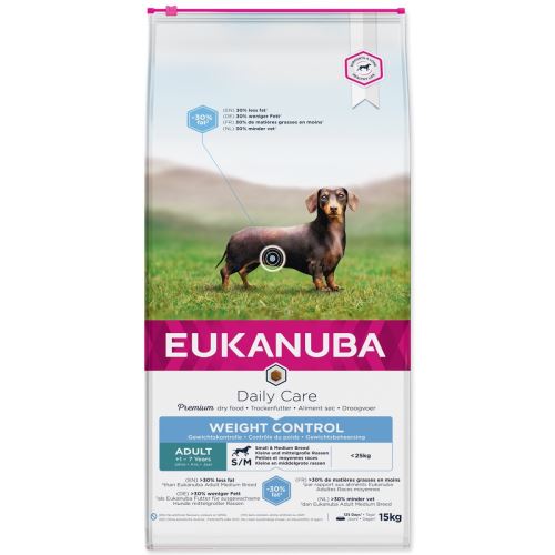 EUKANUBA Daily Care Adult Small & Medium Breed Controlul greutății 15 kg