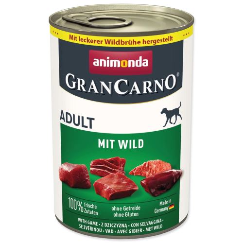 Conservă Animonda Gran Carno Adult cu carne de vânat 400g