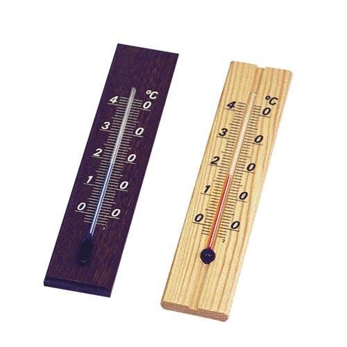 Termometru de cameră D12 din lemn de 12 cm pătat