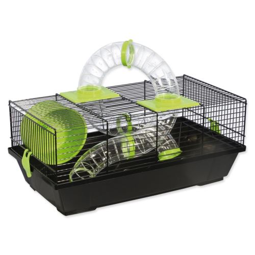 Cușcă pentru ANIMALE MICI Libor negru cu echipament verde 1 buc