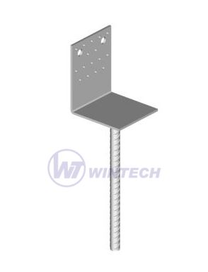 Picior de ancorare pentru beton 14-03/60x60, M16 - BV/T dimensiune 60x60, zinc alb - Pachet de 1